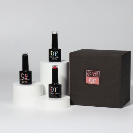 Nail polish gel, set 3 pcs, 10 ml, red, black, white