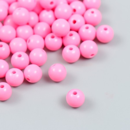 Plastic beads "bright pink" glossy set 25 grams d = 0.8 cm