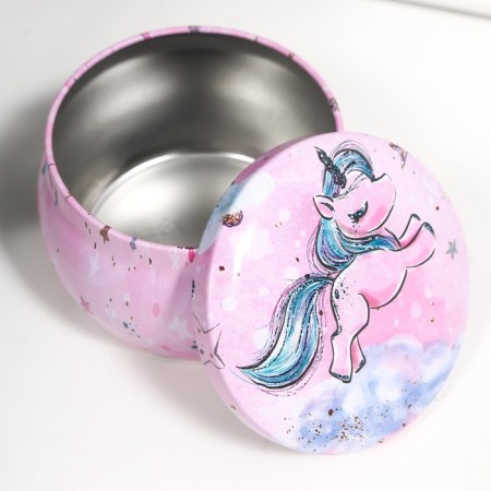 Casket Metal Round "Unicorn" mix 5x6.5x6.5 cm-5