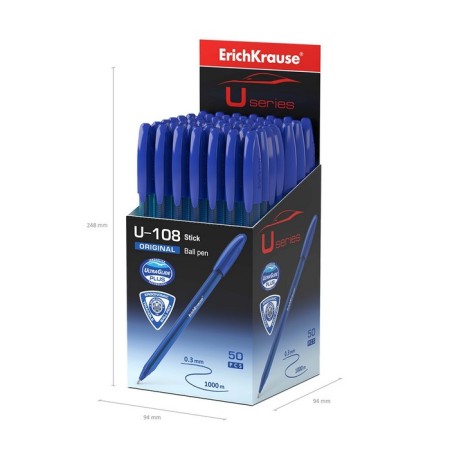 Ballic handle Erichkrause U-108 Original Stick 1.0, Ultra Glide Technology, Blue Blue-4
