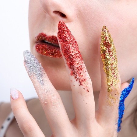 Cosmetic glitter color (adhesive), set, 6 pcs, 12 g-5