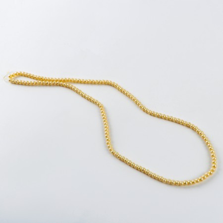 Glass beads, set 140 pcs., Size 1 pc. - 6 mm, yellow color-1