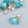 Decor for creativity Textile "Flower with a pearl. Heavenly" set 10 pcs 2.5 cm