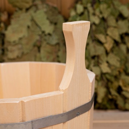 Gang made of linden, 9 l, round, stainless hoop-2
