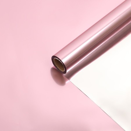 Flower film, "metallic", 0.57x10m, pink-2