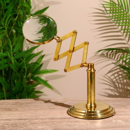 Lupa desktop "zig-zag" 20 cm, brass