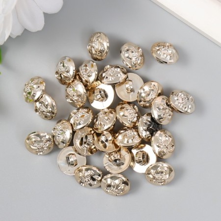 Buttons plastic for creativity on the leg "heraldic lily" gold set 30pcs 1.2x1.2 cm 94135-2