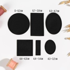 Set of patch for clothes, heat -mocks, 6 pcs, black color
