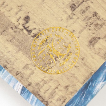 Safe-book wood to the leatherette "Wave. Watercolor. Gold" 27x18x7 cm-5