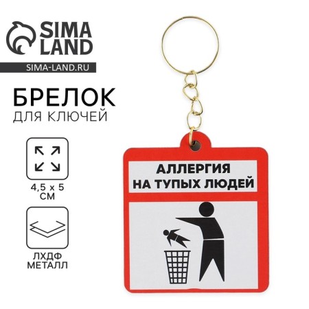 Key keychain "Wooden" Allergies "4.5 x 5 cm-1