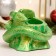 Kashpo "Snake on the stump" Green with gilding, 10x10cm