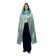 Carnival cloak adult, satin, color gold pattern on blue, length 120cm