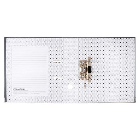 A4, 75 mm registrar, calligrata, PVC, metal edging, pocket for the spine, collected, gray-3