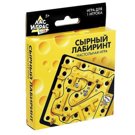 Board game "cheese labyrinth", plastic field, 1 player, 3+-7