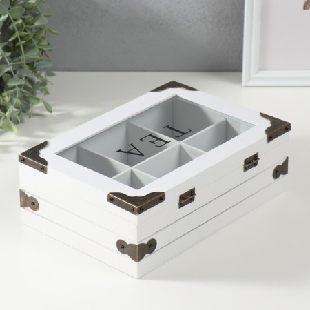 Casket wood 6 divisions "Box with corners" 16.2x24x8.3 cm-5