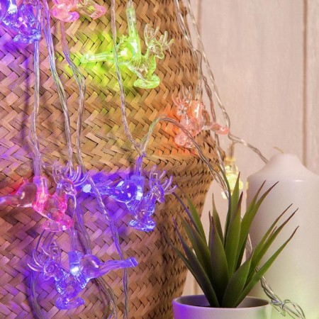 Garland “thread” 5 m with nozzles “deer”, IP20, transparent thread, 20 LED, glow of multi (RG/RB), flashing, 220 V-2