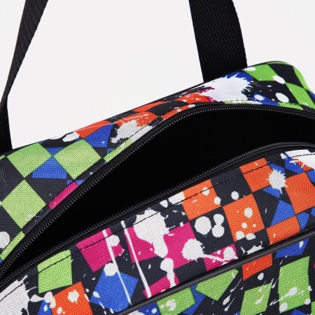 Lightning bag, external pocket, with an increase, black color/multi -colored-3