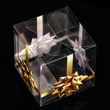 PVC folding box "Golden Bow", 7 x 7 x 7 cm-1