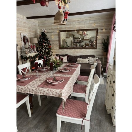 Nordic Holiday tablecloth, size 150x220 cm, beige color-5