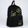 Backpack school textile "imprint", with a pocket, black color