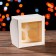 Packaging for 4 mini-driving white with a window, 13 x 13 x 8 cm