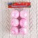 Set of balls plastic D-6 cm, 6 pcs "Shining flakes" pink