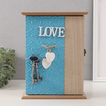 Keywater tree 6 hooks "Rose. Keys and heart" Blue 6.5x20x26.5 cm