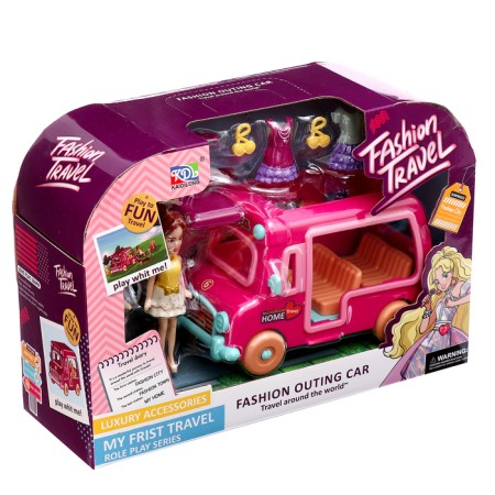 Game set "Fashion Travel": Trailer for travel, accessories, dolls, mix-9
