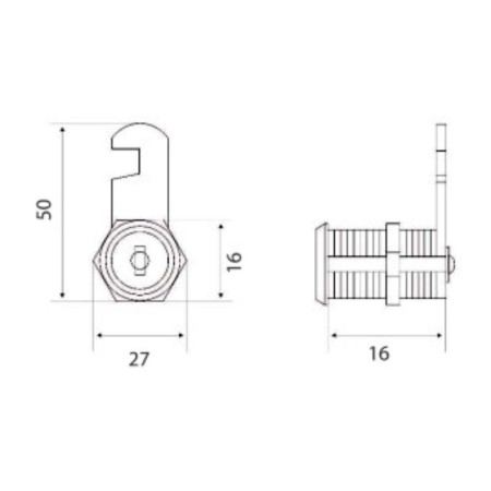Mail castor MARLOK 16mm, metal key-1