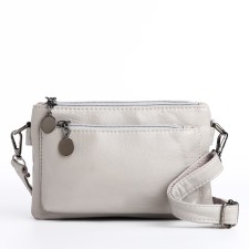 Bag Cross-Bodi with a zipper, gray color