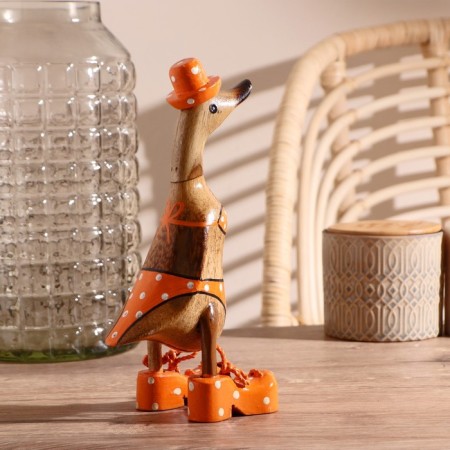 Souvenir "Duck in the orange swimsuit" wood 13x9x27 cm-2