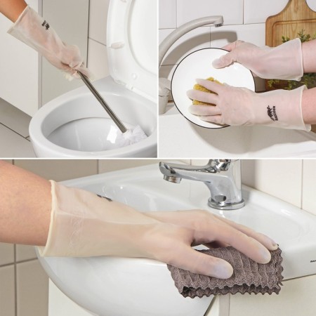 Household gloves Raccoon, size S, white color-2