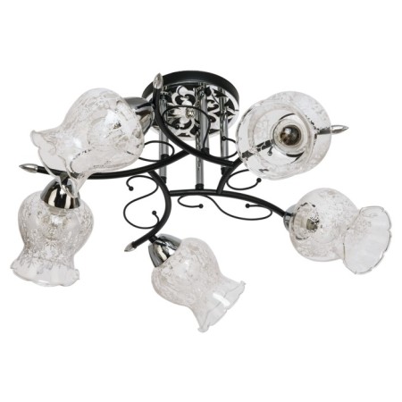 Trioni chandelier 5x40W E27 Black/chrome 63x63x29