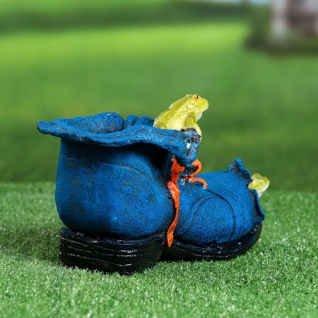 Figure pot "Boars with frogs" blue, 24x14x15cm-3