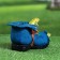 Figure pot "Boars with frogs" blue, 24x14x15cm
