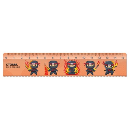 Line 15 cm, Istanm Ninja, plastic, with a wavy edge, euro suspension