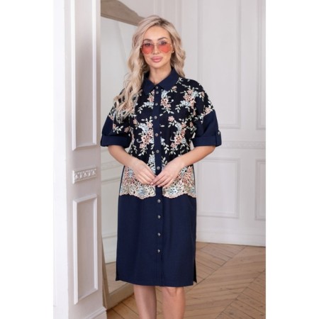Women's dress, size 48, blue color-4