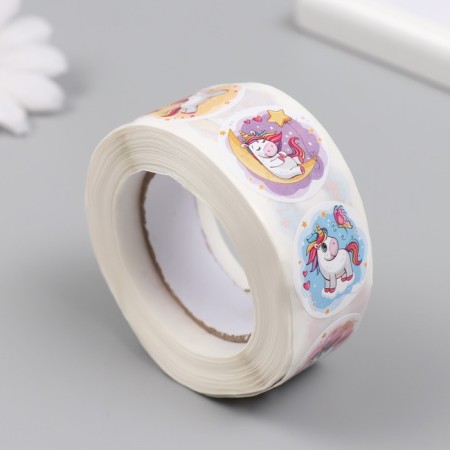Stick Paper "Dreamy Unicorn" d = 2.5 cm 500 pcs in a roll 3x6.5x6.5 cm-1