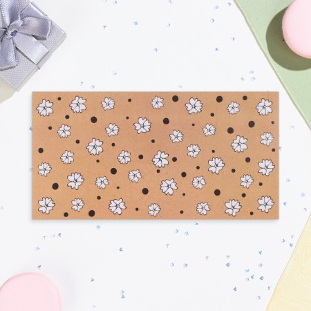 Money envelope "Universal" flowers on craft, 19 x 10 cm-1
