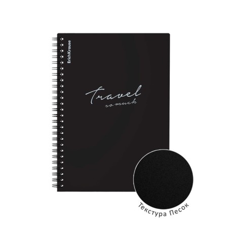 Notebook A5, 80 sheets, a cage on a spiral, Erichkrause, Classic Words, black, plastic cover-3