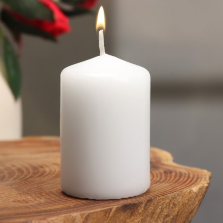 Candle - cylinder, 4x6 cm, 9 hours, white-1