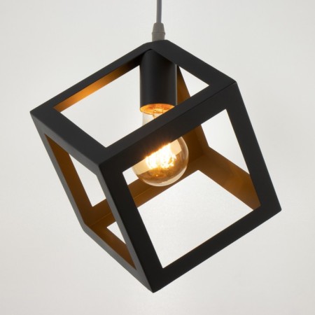Lamp Bayerlux suspension "Square" 1x40W E27 gray 16x16x18-116 cm-2