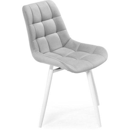 Stool on a chelsea metal -steamer spinning, metal/velor, white/gray 49x50x84 cm-3