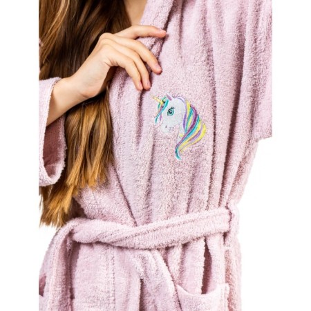Terry robe for a girl, height 134-140 cm, lilac color-3