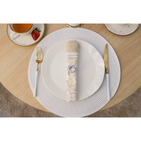 Serving napkin on the table "Loft", d = 38 cm, white color-6