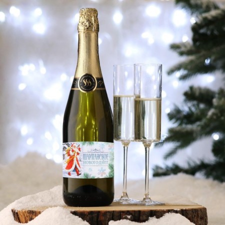 Stick on the bottle "Champagne New Year", Santa Claus, 12 x 8 cm-2