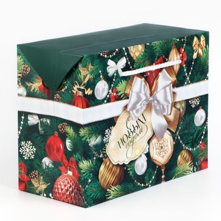 Package - box "New Year's gift", 23 x 18 x 11 cm, New Year-3