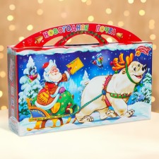 New Year. Gift box New Year's portfolio Maxi wide 