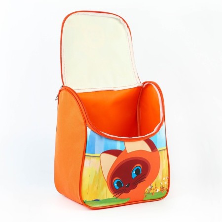 Children's backpack on a zipper from above, textiles, 20 cm x 11 cm x 26 cm "Kitten named Gav", Soyuzmultfilm-1