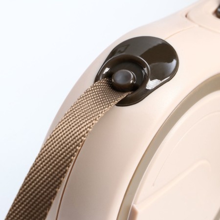 Roulette with a system of effective twisting a leash, 5 m, up to 20 kg, beige-green-5